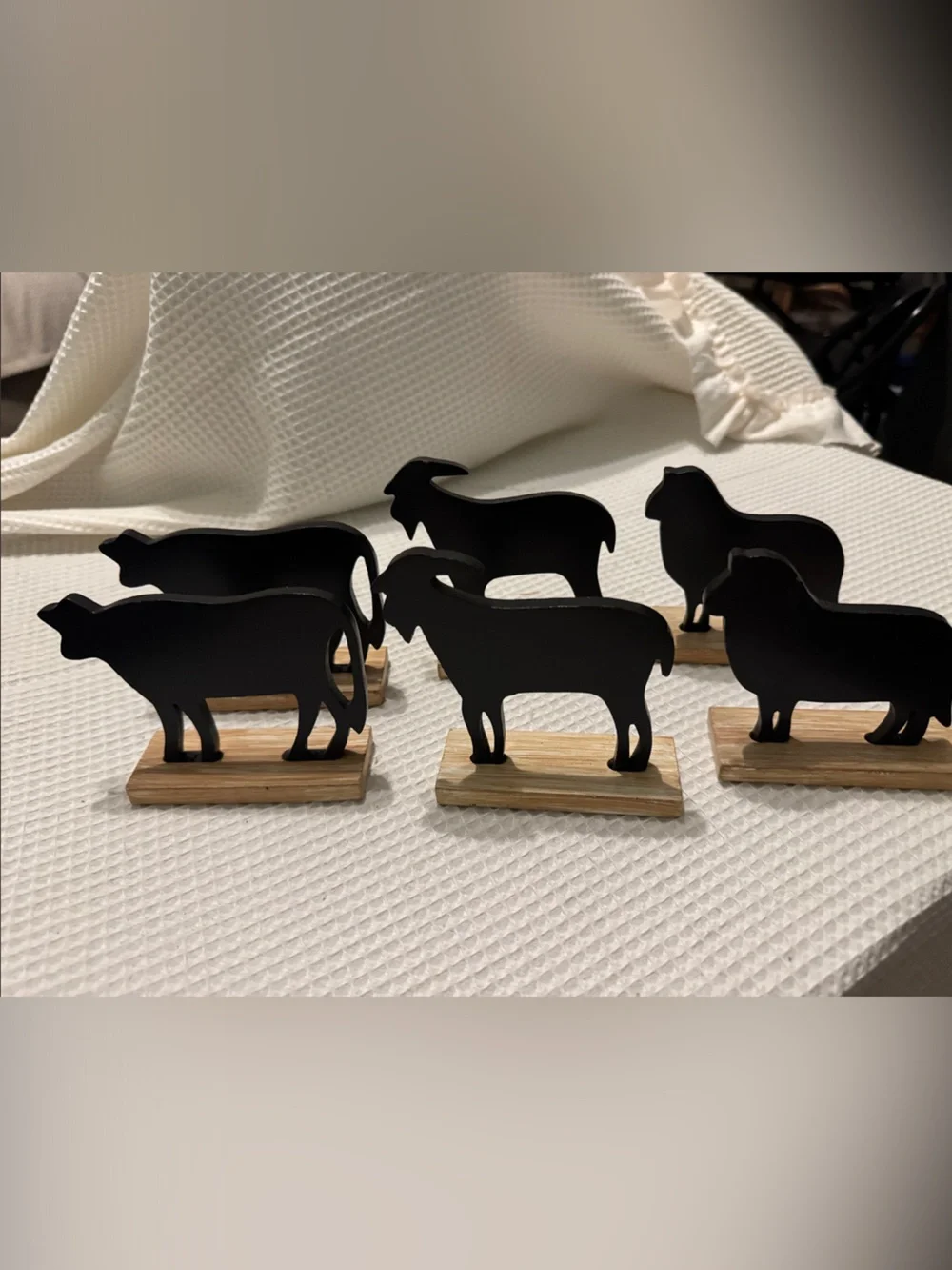 Grassland’s Road Set of 6 Wood Animals Cow Goat Sheep